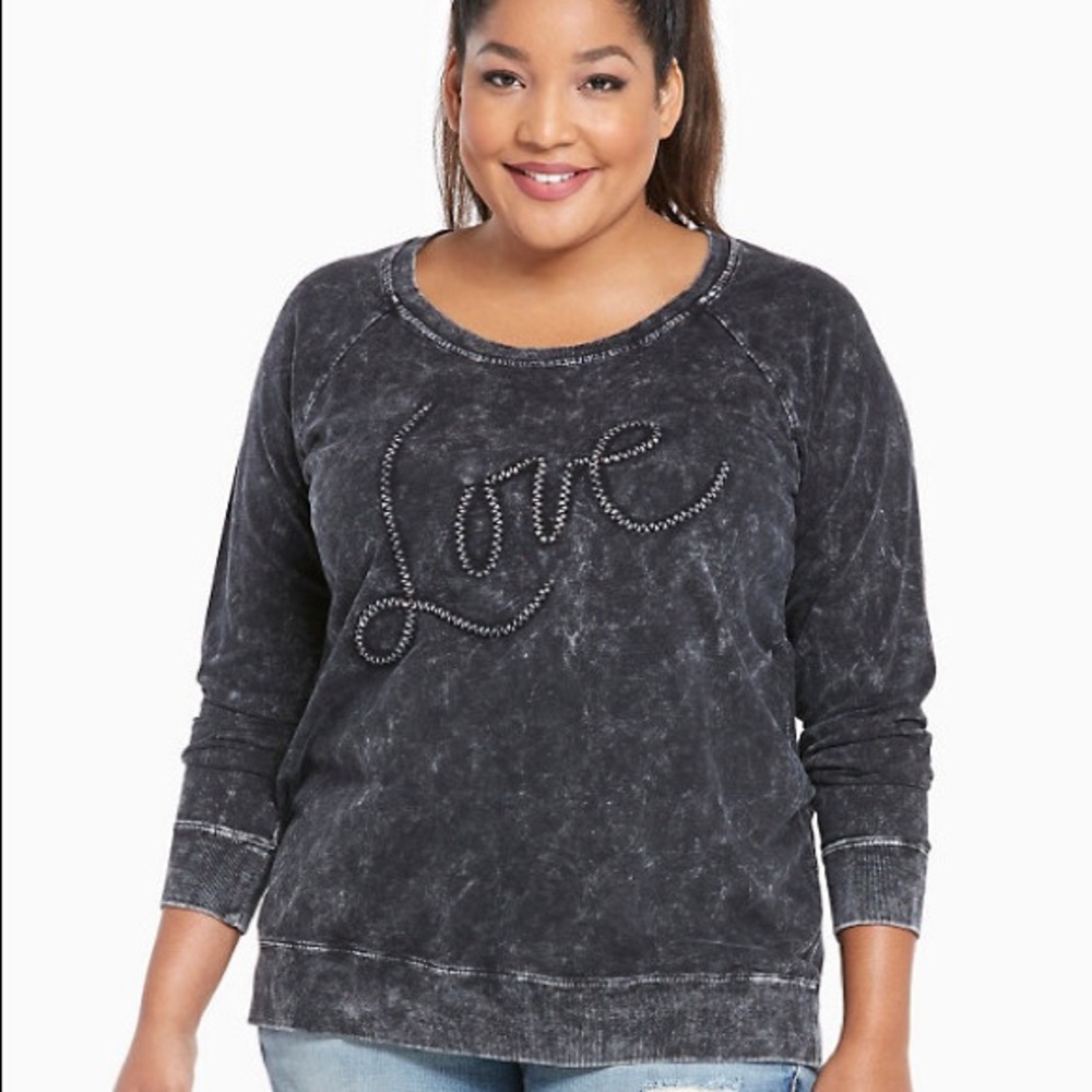 SOLD Torrid Mineral Wash Love Sweatshirt